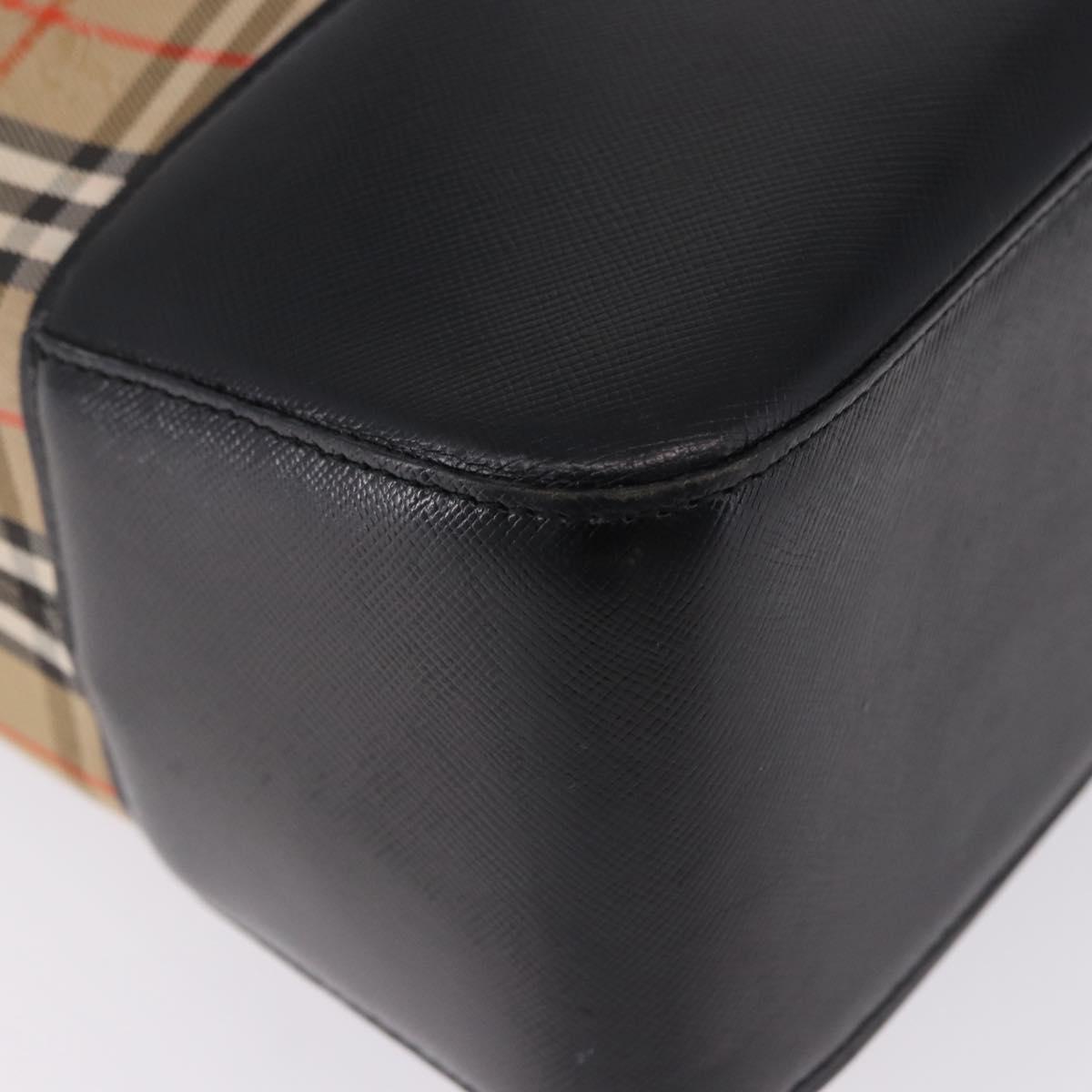BURBERRY Nova Check Tote Bag Canvas Beige Auth 196697