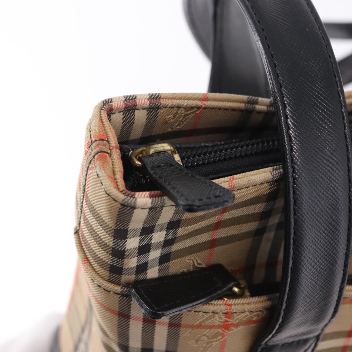 BURBERRY Nova Check Tote Bag Canvas Beige Auth 196697