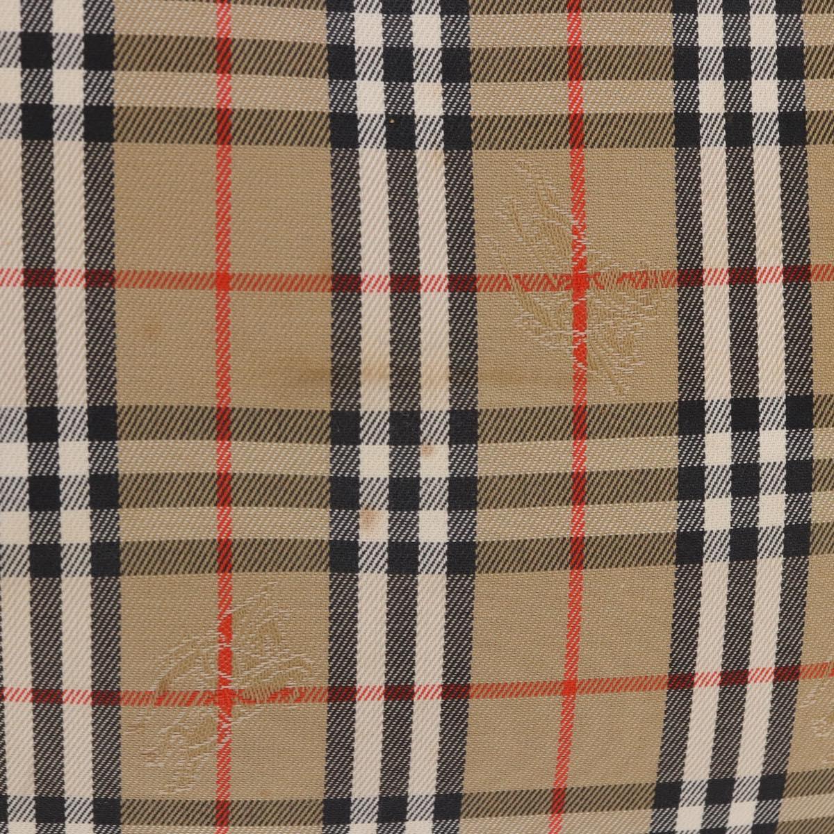 BURBERRY Nova Check Tote Bag Canvas Beige Auth 196697