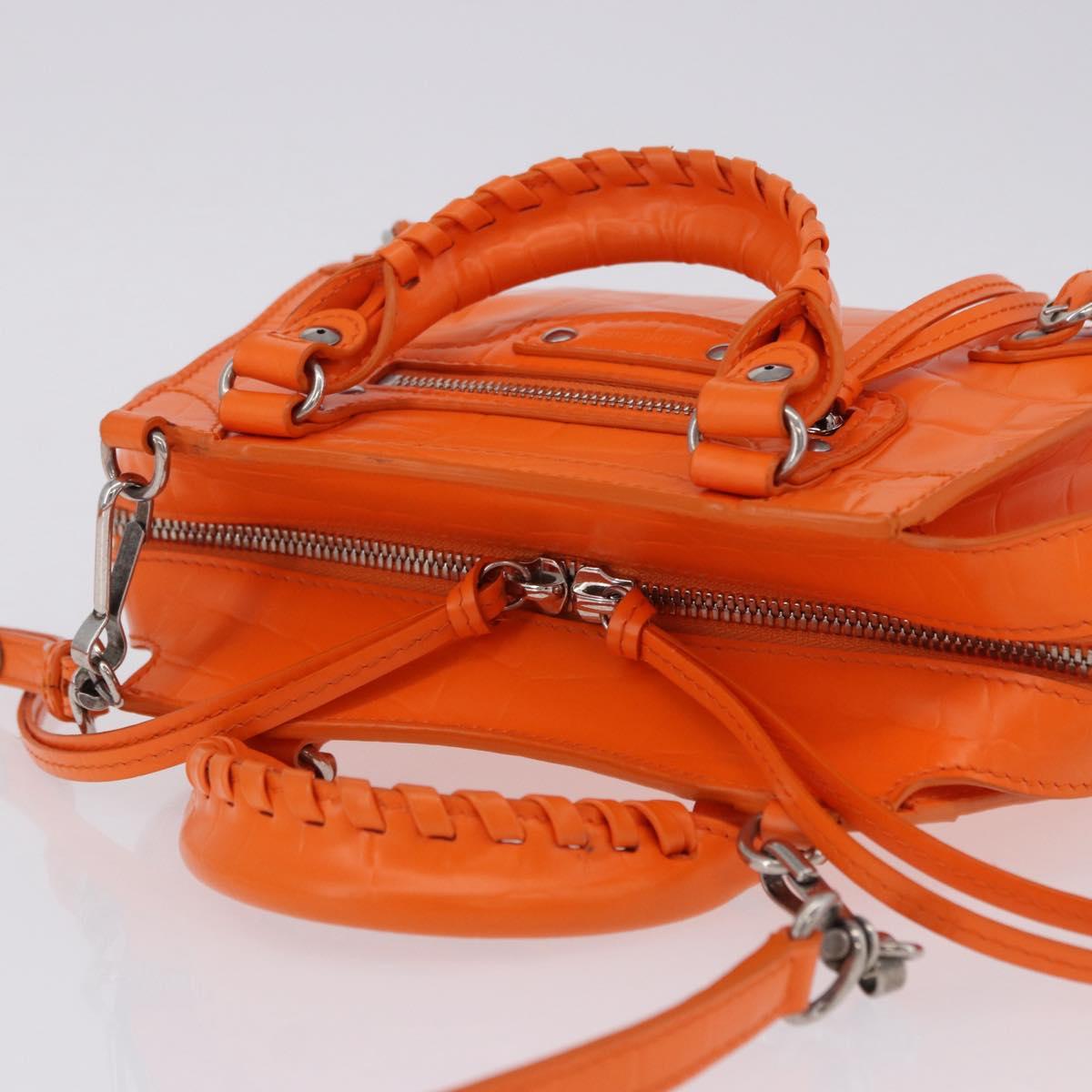 BALENCIAGA Neo Classic City Mini Bag Leather 2way Orange 638524 Auth 196699M