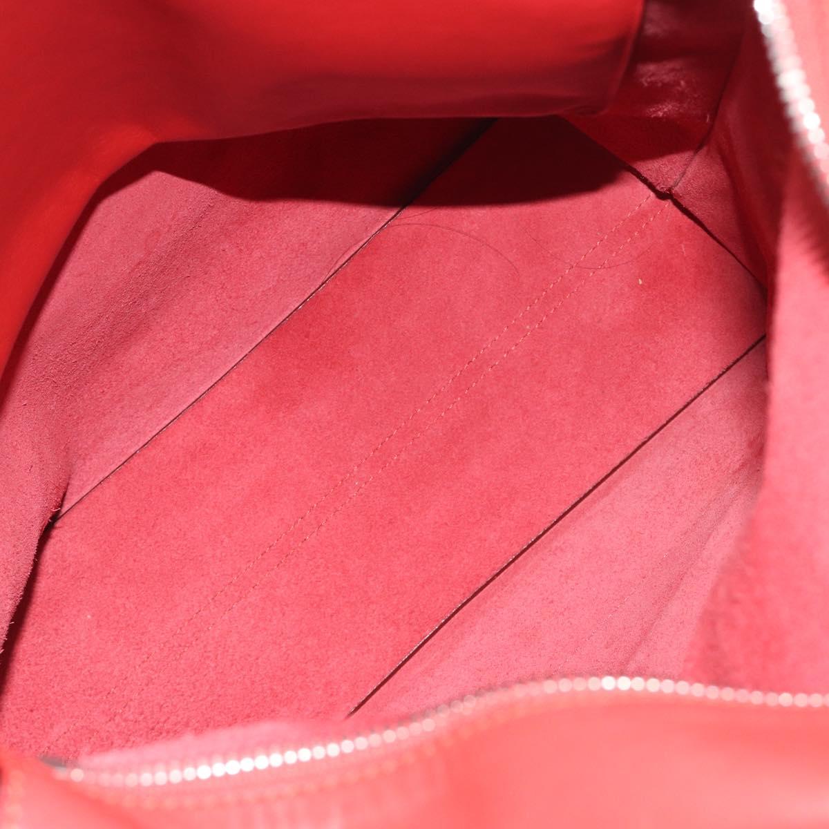 LOEWE Anagram Tote Bag Leather Red Silver Auth 196700A