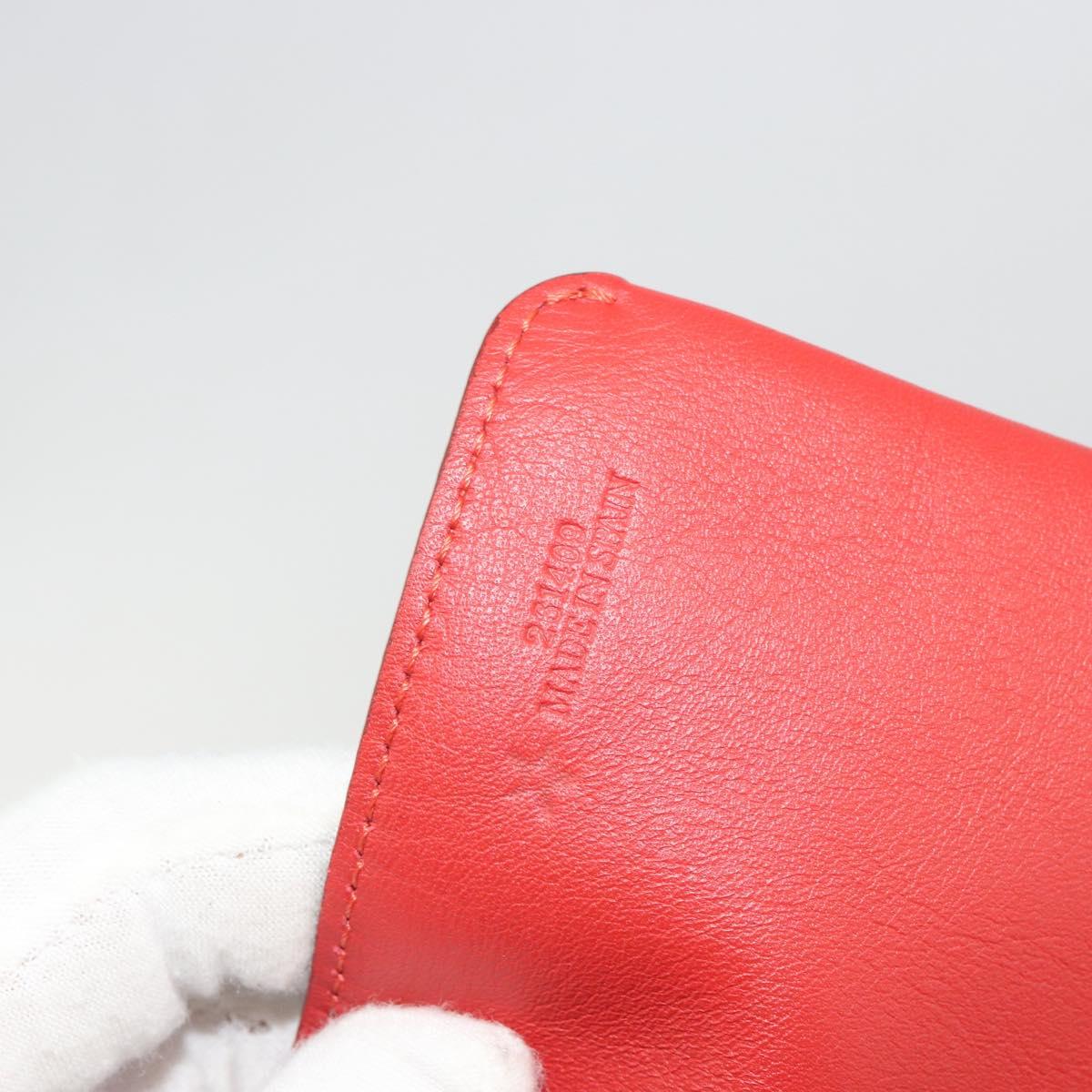 LOEWE Anagram Tote Bag Leather Red Silver Auth 196700A