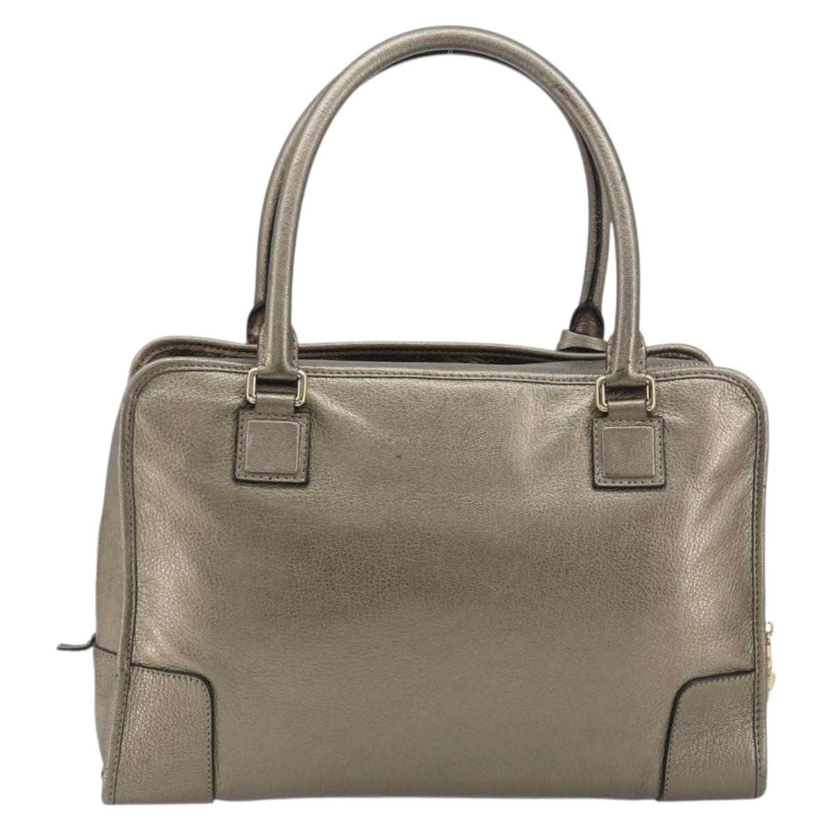 LOEWE Amazon 34 Hand Bag Leather Gold Auth 196701V