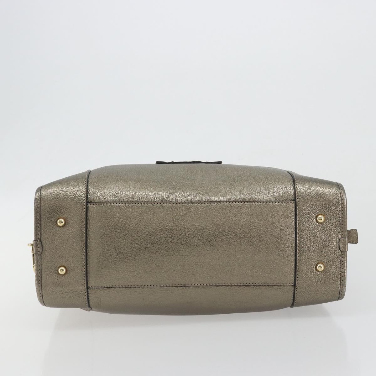 LOEWE Amazon 34 Hand Bag Leather Gold Auth 196701V