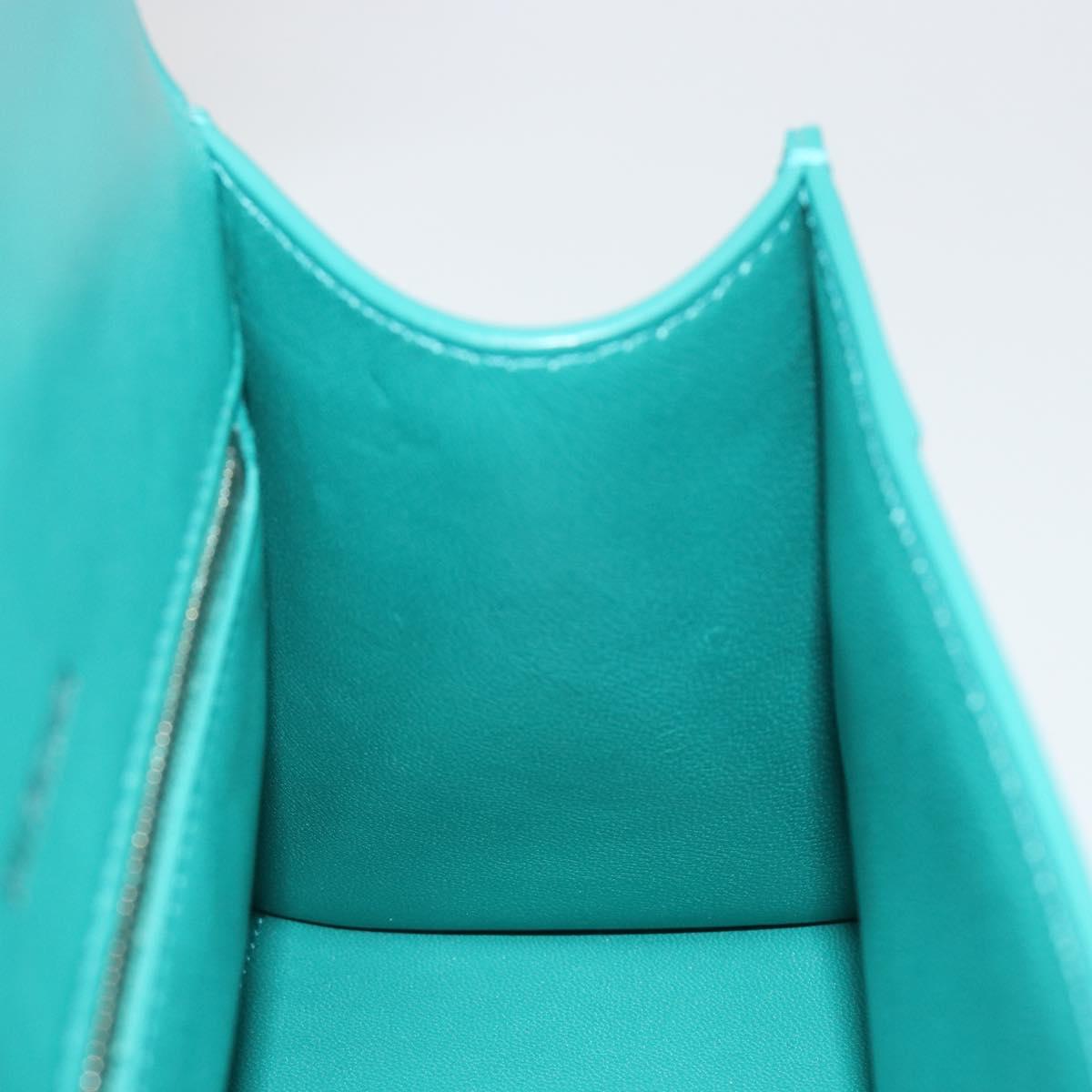 BALENCIAGA Hour Glass Small Bag Leather 2way Green Silver 593546 Auth 196703M