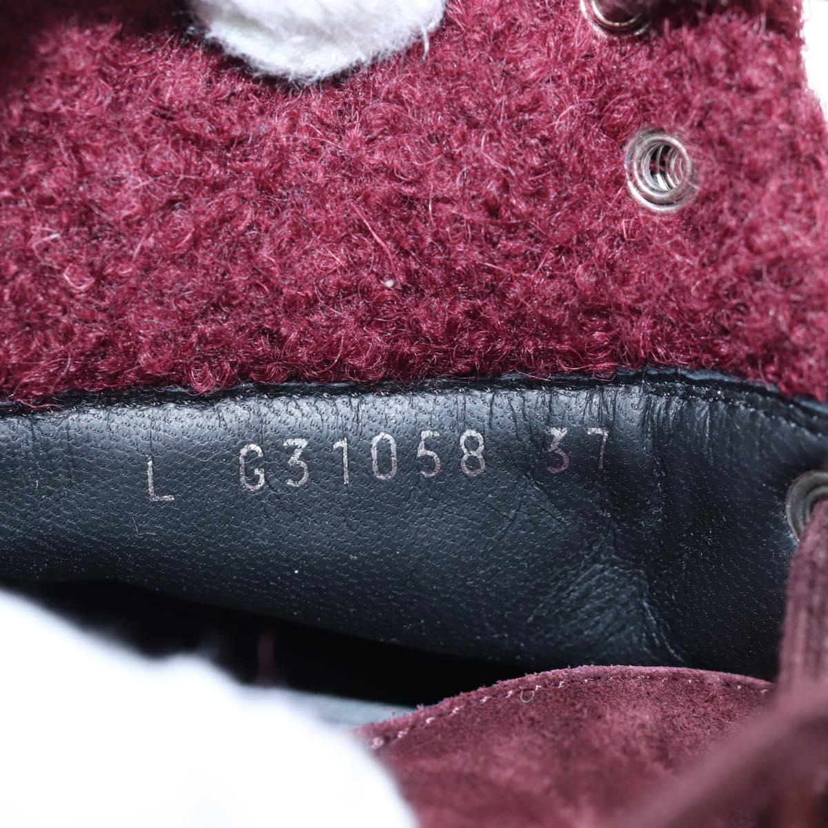CHANEL High Cut Sneakers Suede Bordeaux CC Auth 196705M