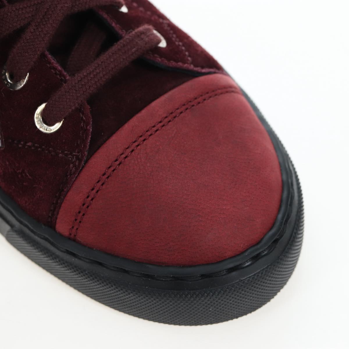 CHANEL High Cut Sneakers Suede Bordeaux CC Auth 196705M