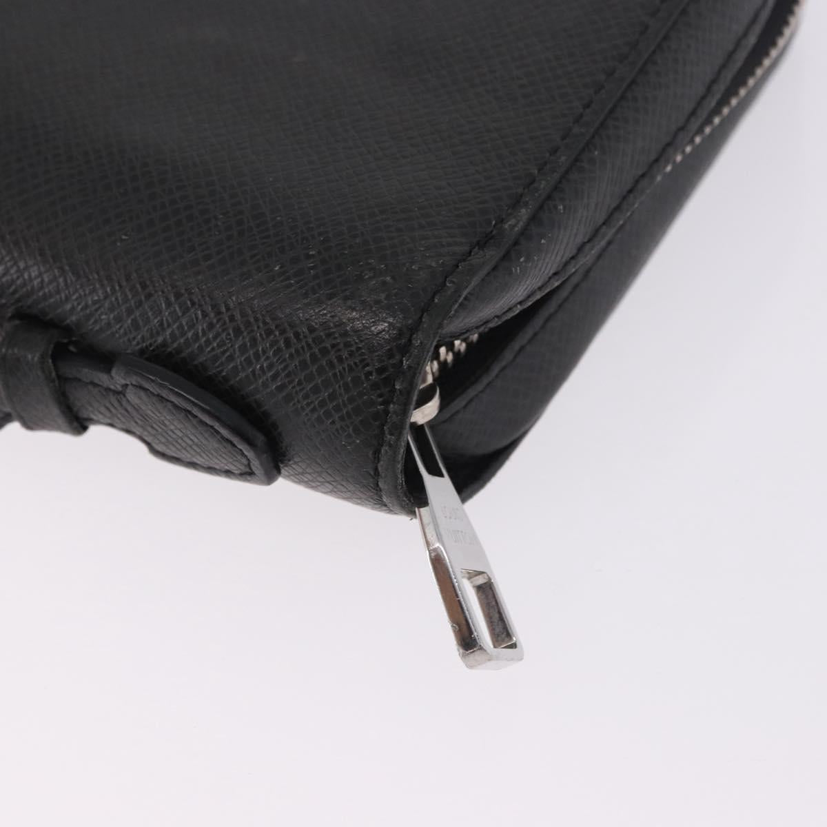 LOUIS VUITTON Taiga Zippy XL Long Wallet Black M44275 LV Auth 196706