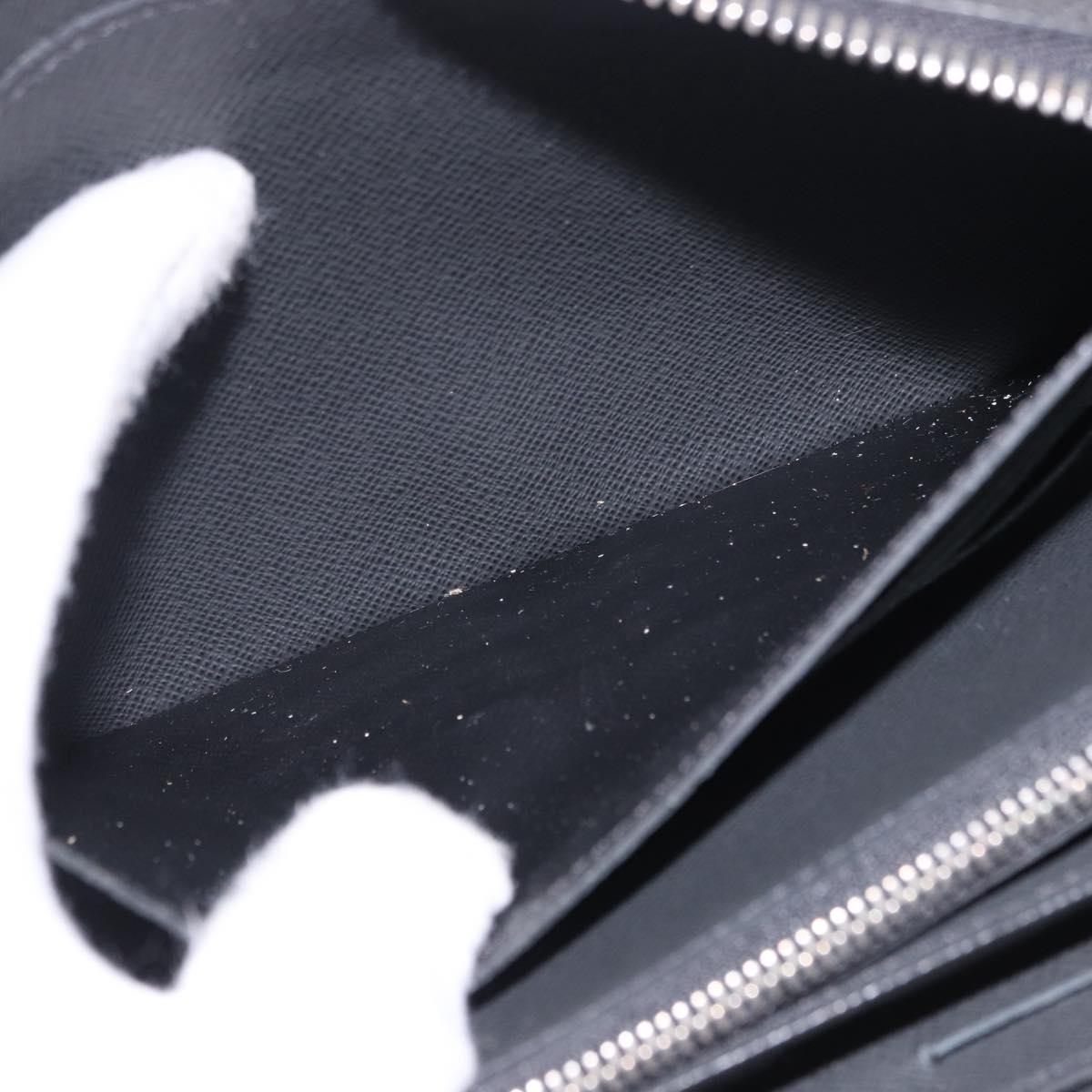 LOUIS VUITTON Taiga Zippy XL Long Wallet Black M44275 LV Auth 196706