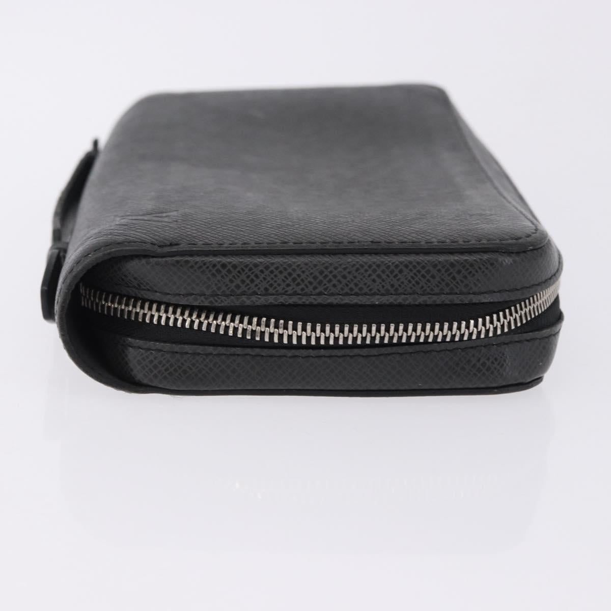 LOUIS VUITTON Taiga Zippy XL Long Wallet Black M44275 LV Auth 196706