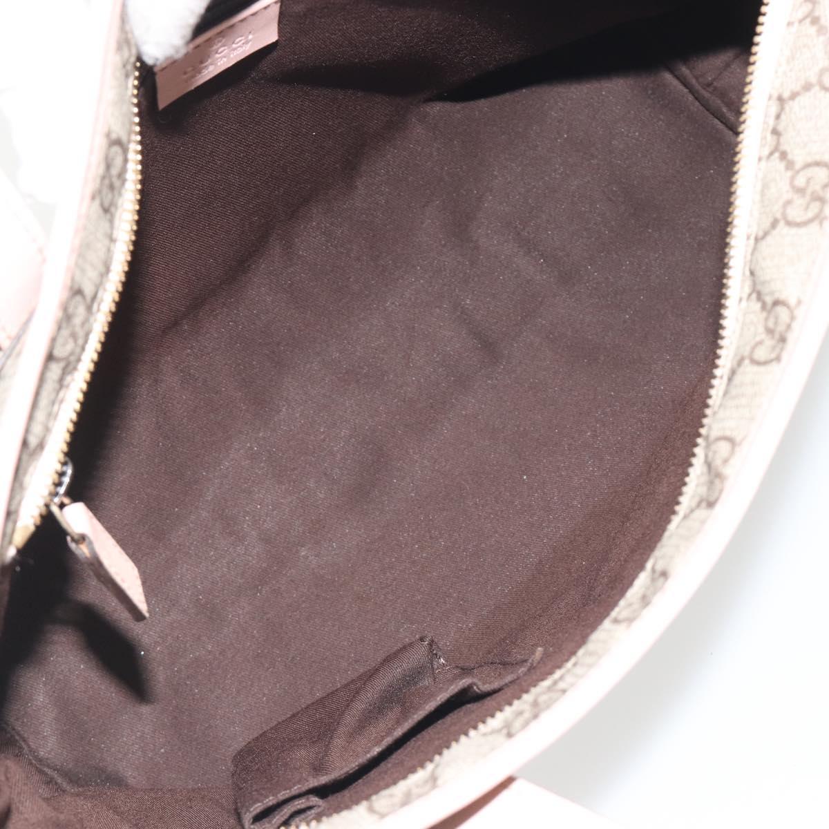 GUCCI GG Supreme Tote Bag PVC Beige Gold 181086 Auth 196707A