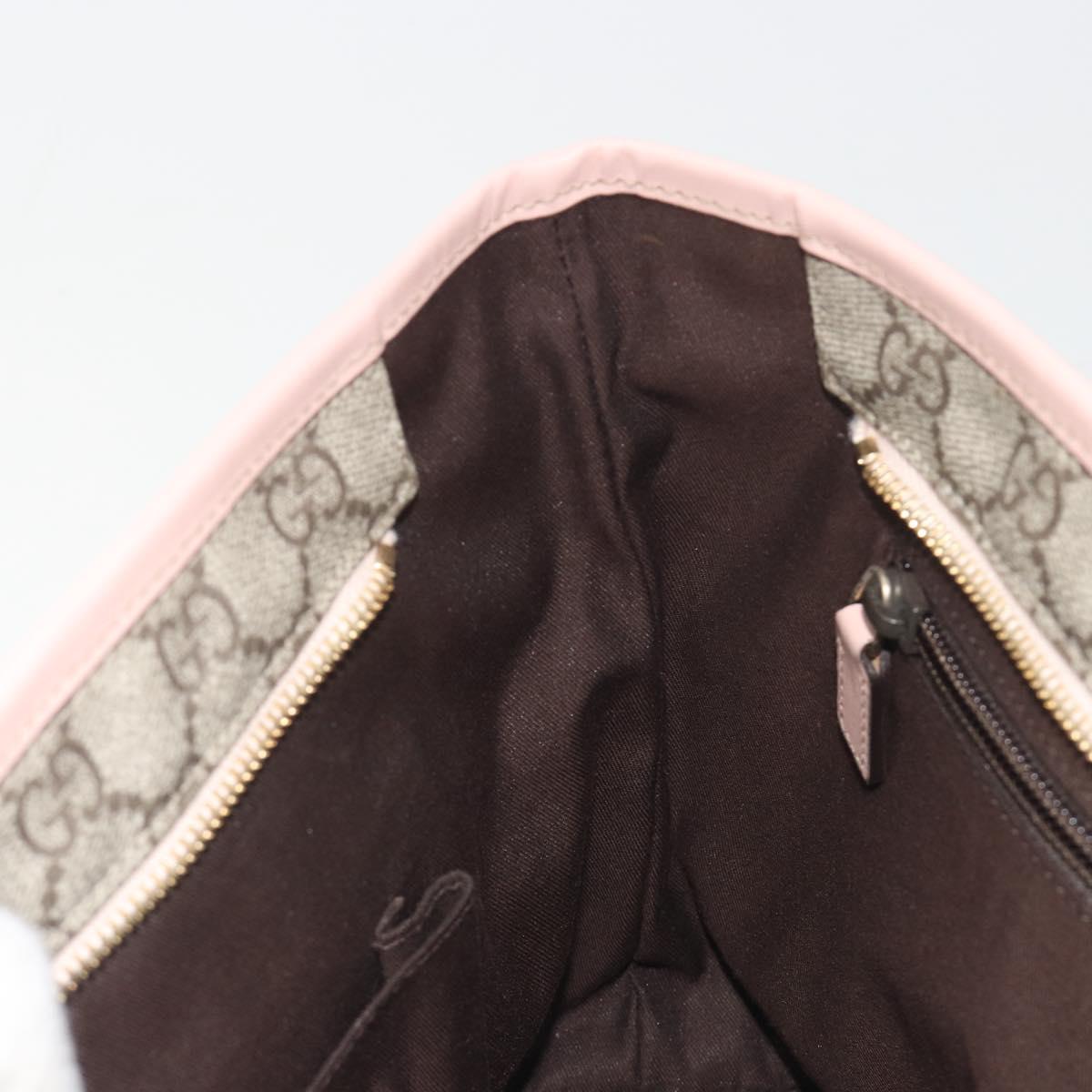 GUCCI GG Supreme Tote Bag PVC Beige Gold 181086 Auth 196707A