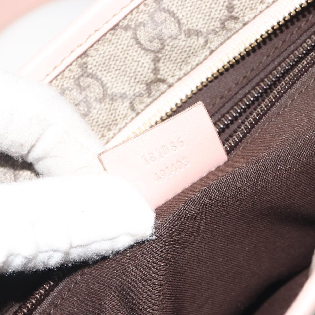 GUCCI GG Supreme Tote Bag PVC Beige Gold 181086 Auth 196707A