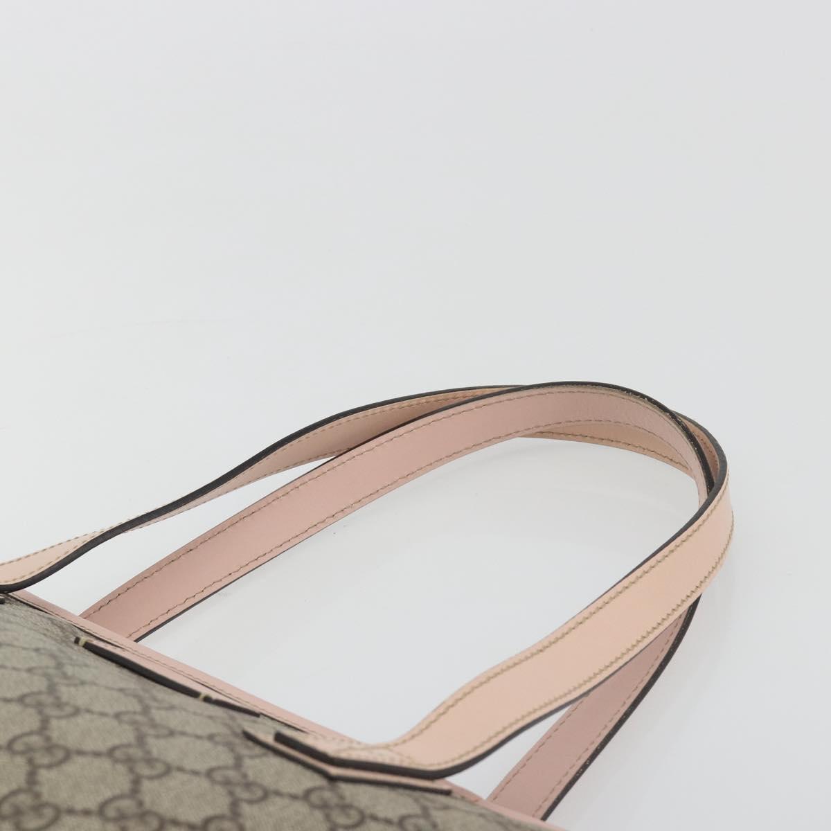 GUCCI GG Supreme Tote Bag PVC Beige Gold 181086 Auth 196707A