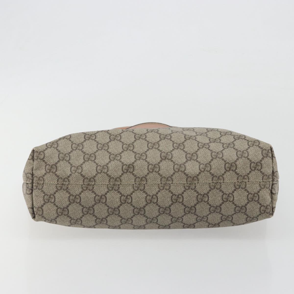 GUCCI GG Supreme Tote Bag PVC Beige Gold 181086 Auth 196707A