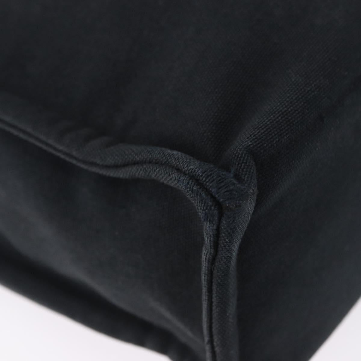 HERMES Fourre Tout MM Hand Bag Canvas Black Silver Auth 196708