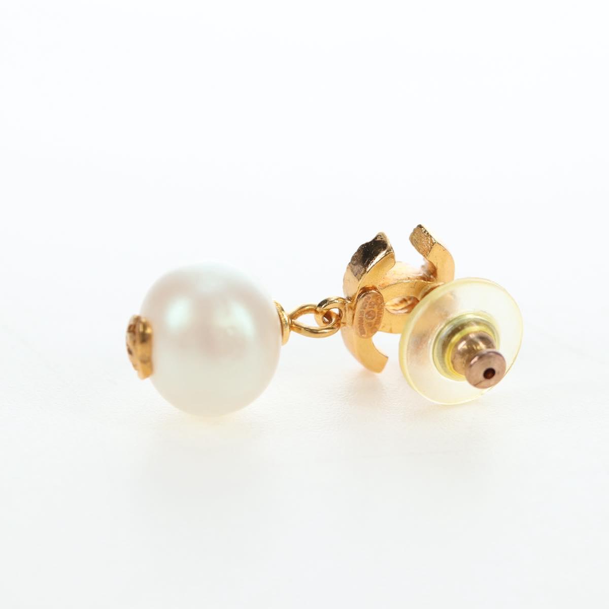 CHANEL COCO Mark Pierce Metal Gold Tone CC Auth 196711M