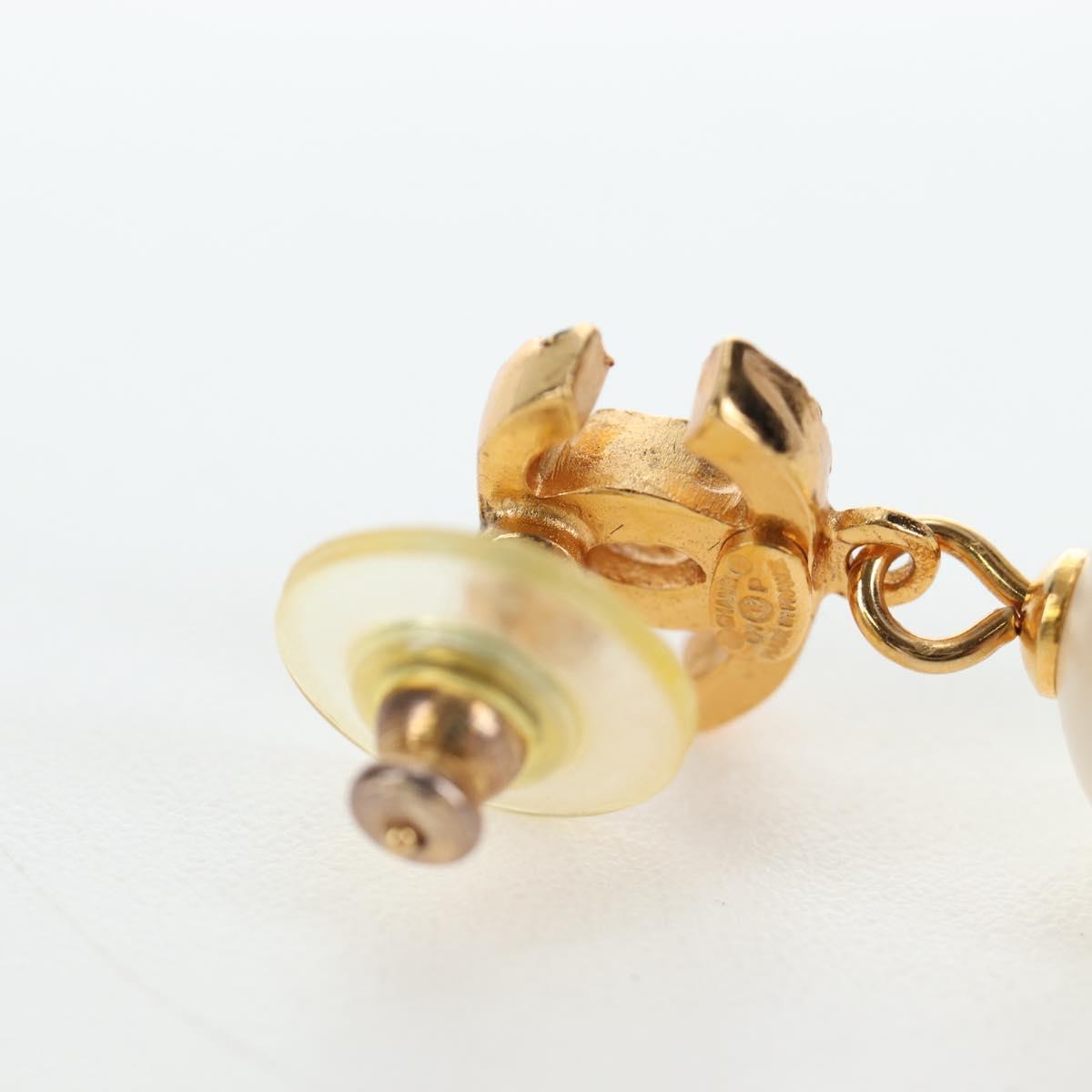CHANEL COCO Mark Pierce Metal Gold Tone CC Auth 196711M