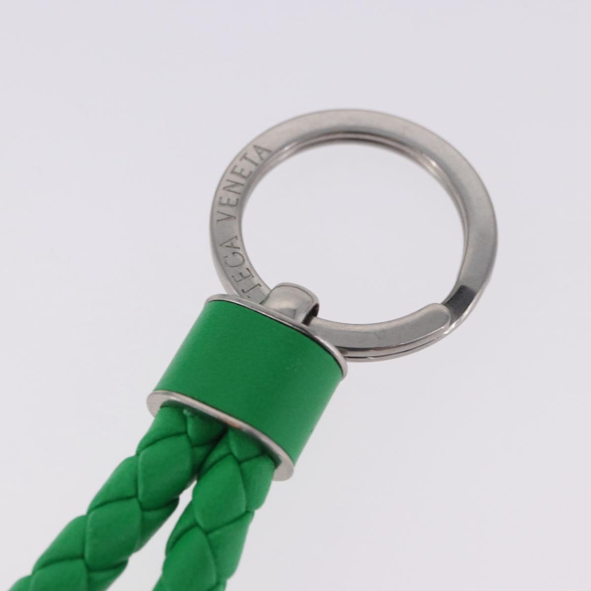 BOTTEGA VENETA INTRECCIATO Key Charm Leather Green Silver Auth 196719M