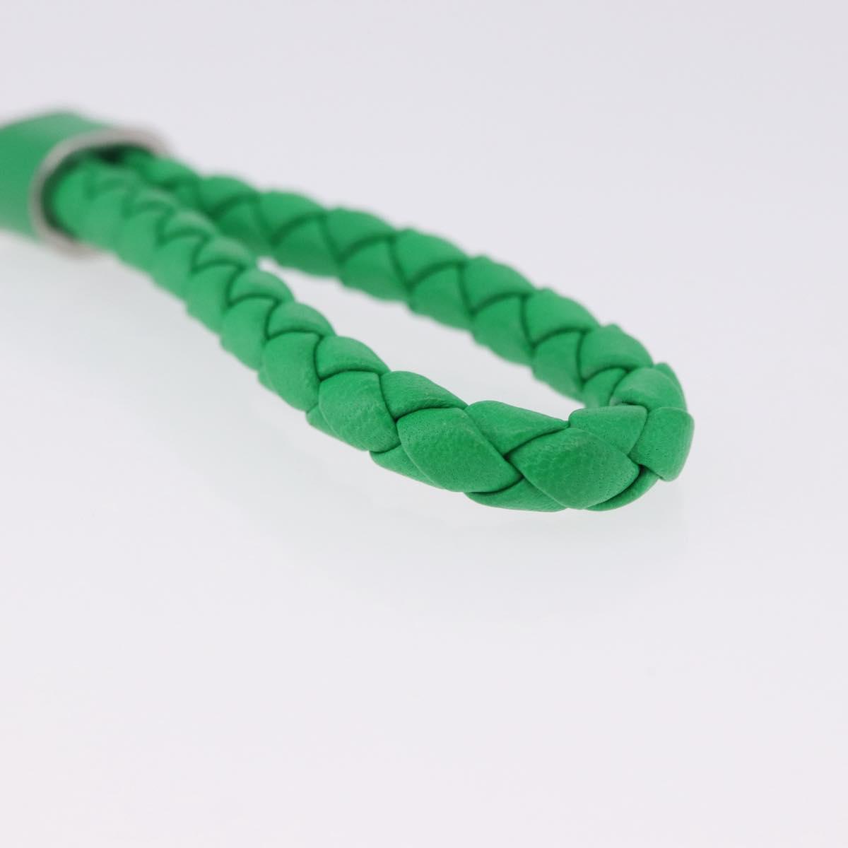 BOTTEGA VENETA INTRECCIATO Key Charm Leather Green Silver Auth 196719M