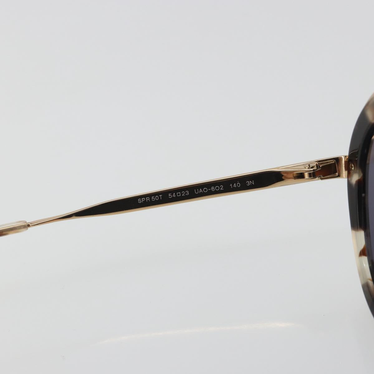 PRADA Sunglasses Metal Brown Champagne Gold Auth 196722M