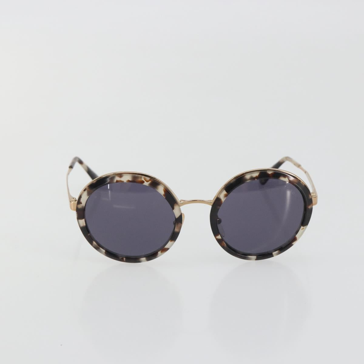 PRADA Sunglasses Metal Brown Champagne Gold Auth 196722M