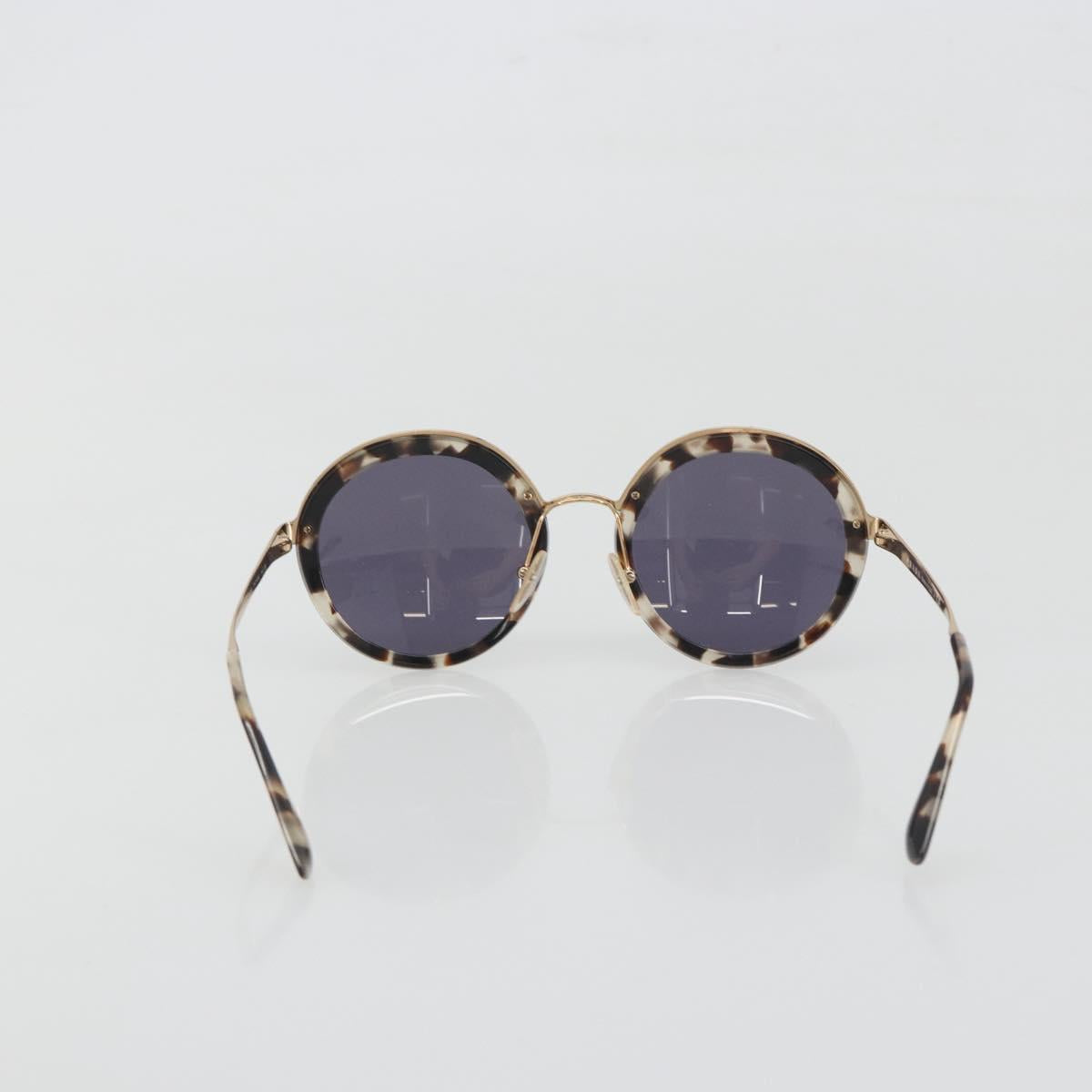 PRADA Sunglasses Metal Brown Champagne Gold Auth 196722M
