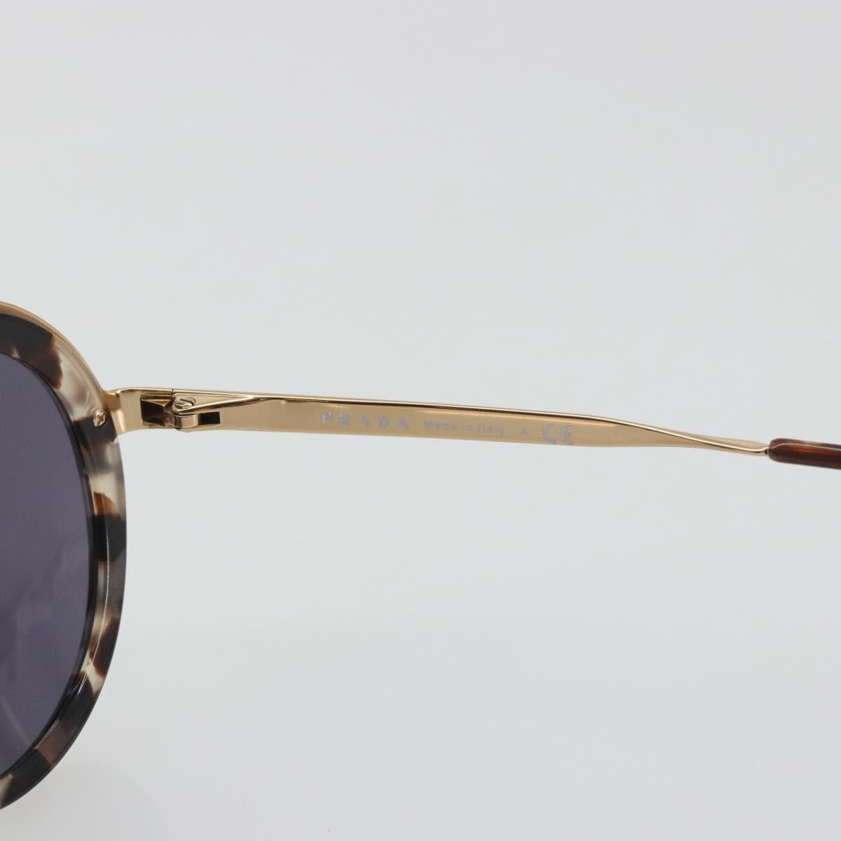 PRADA Sunglasses Metal Brown Champagne Gold Auth 196722M
