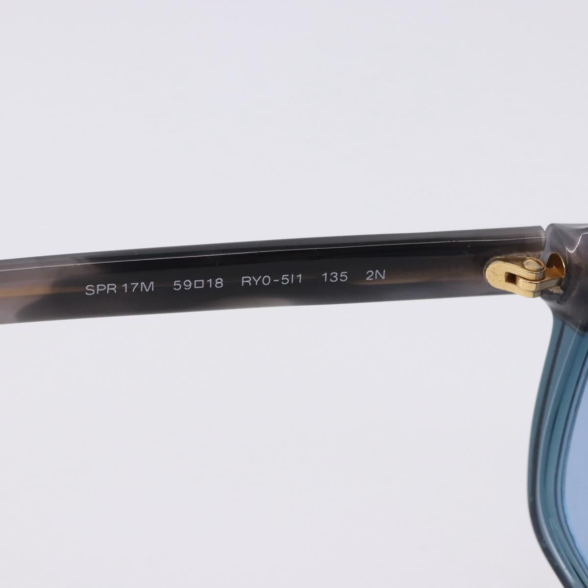 PRADA Sunglasses Plastic Blue Gold Auth 196723