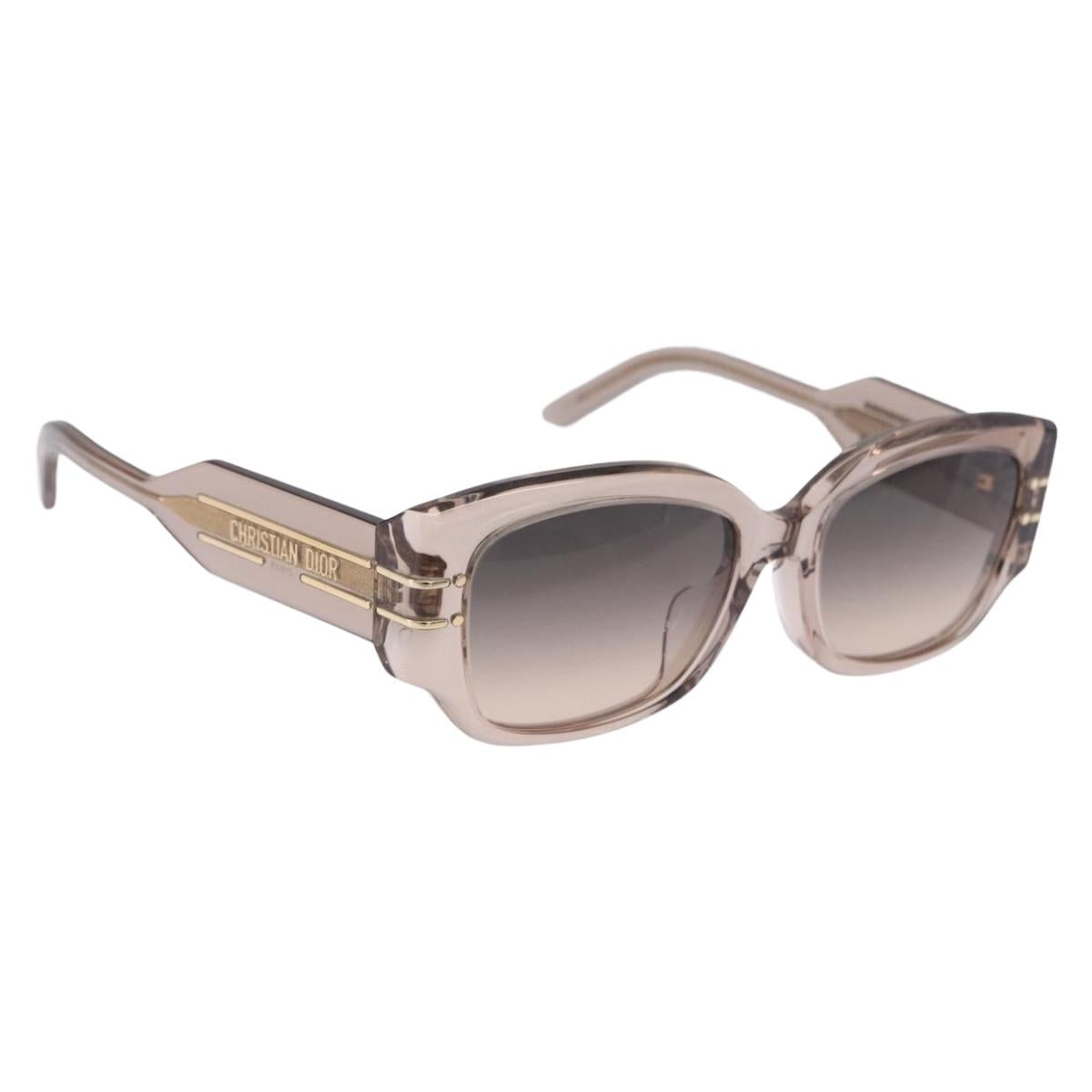 Christian Dior Sunglasses Plastic Brown Gold Auth 196724M