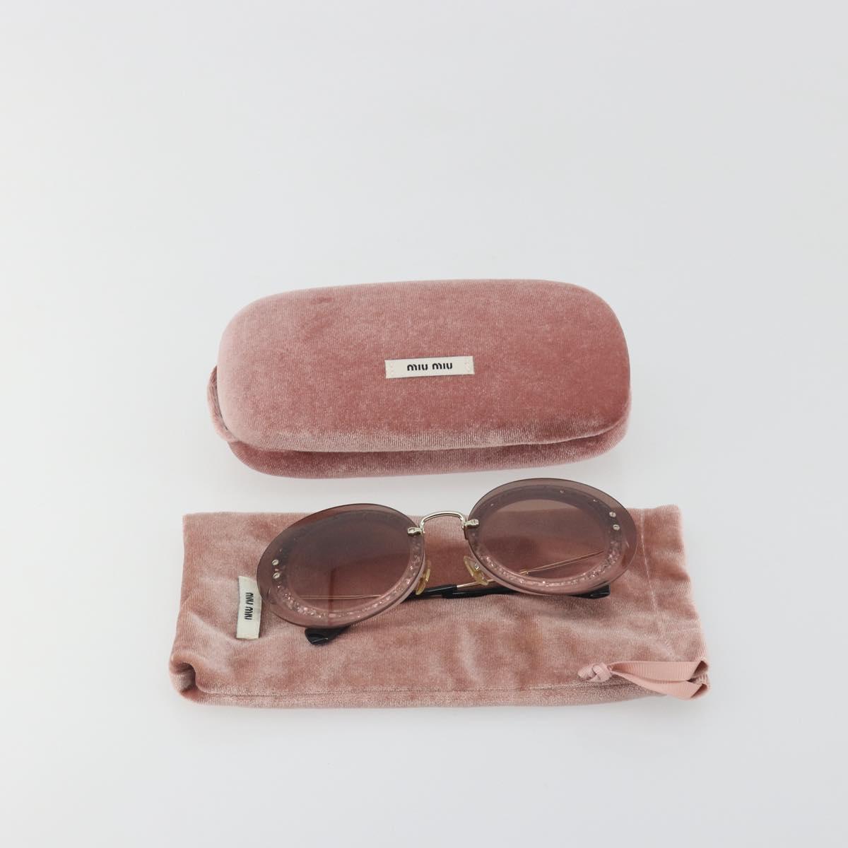Miu Miu Sunglasses Metal Pink Gold Auth 196725M