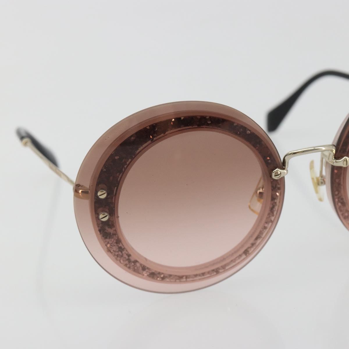 Miu Miu Sunglasses Metal Pink Gold Auth 196725M