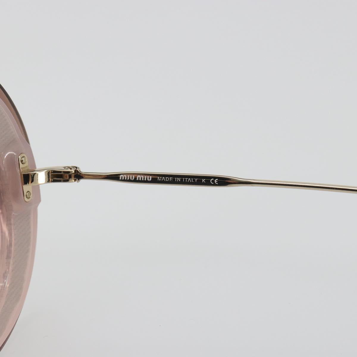 Miu Miu Sunglasses Metal Pink Gold Auth 196725M