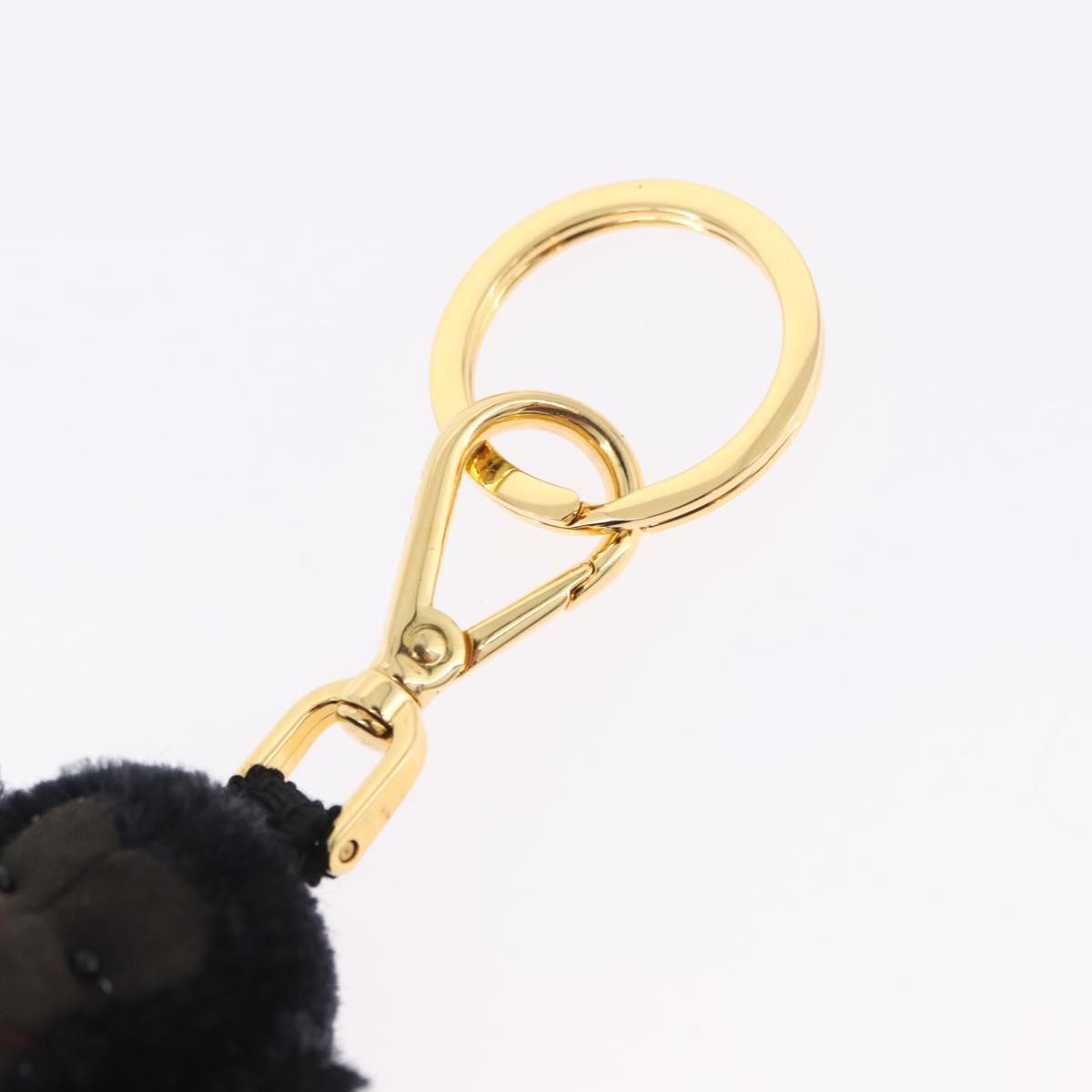 PRADA Gorilla Charm Metal Black Gold Tone Auth 196726M