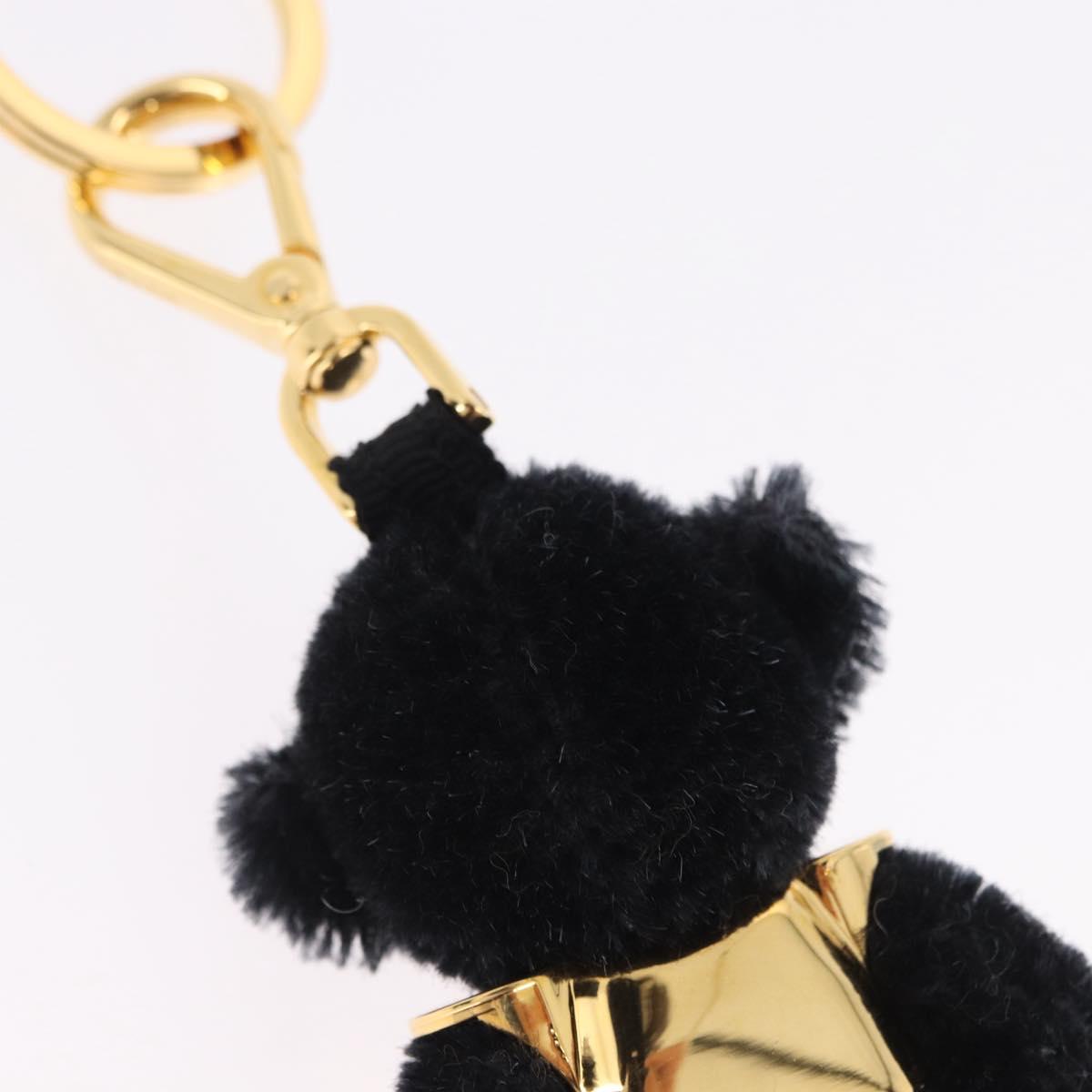 PRADA Gorilla Charm Metal Black Gold Tone Auth 196726M