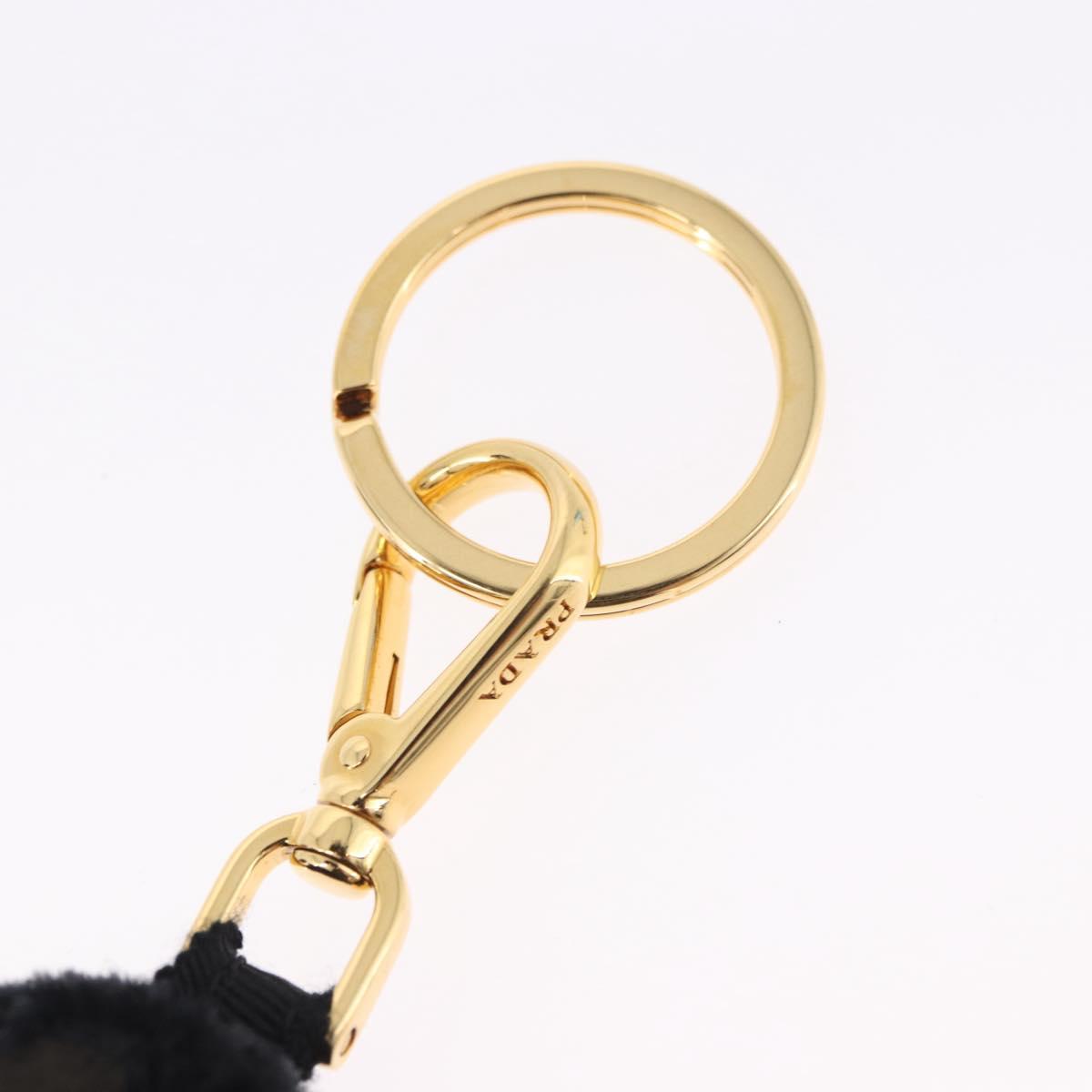 PRADA Gorilla Charm Metal Black Gold Tone Auth 196727M