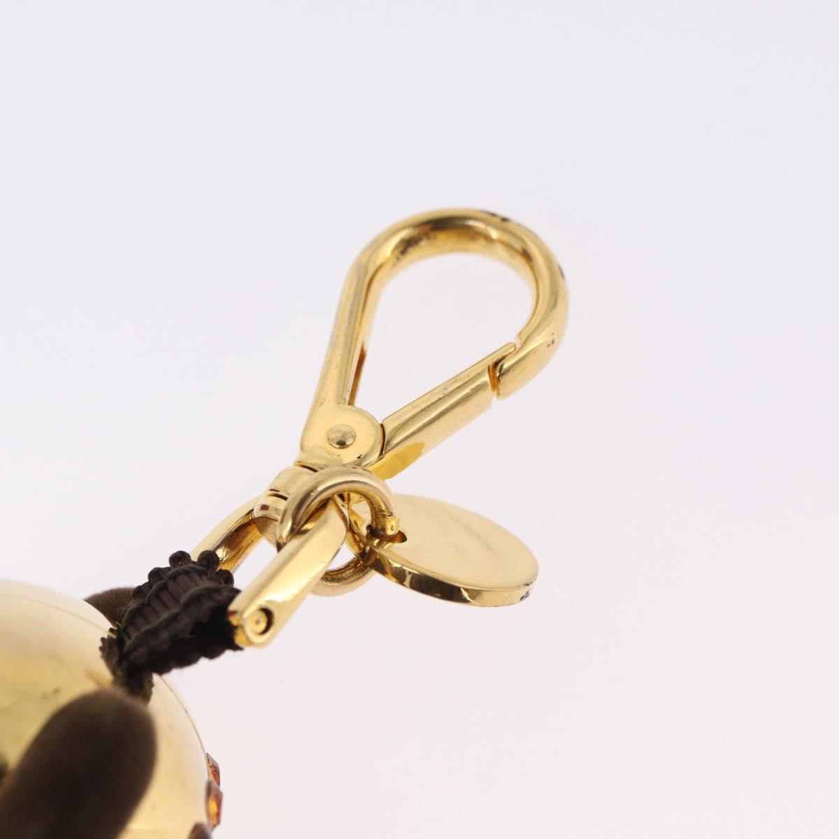 PRADA Bear Charm Metal Brown Gold Tone Auth 196728M