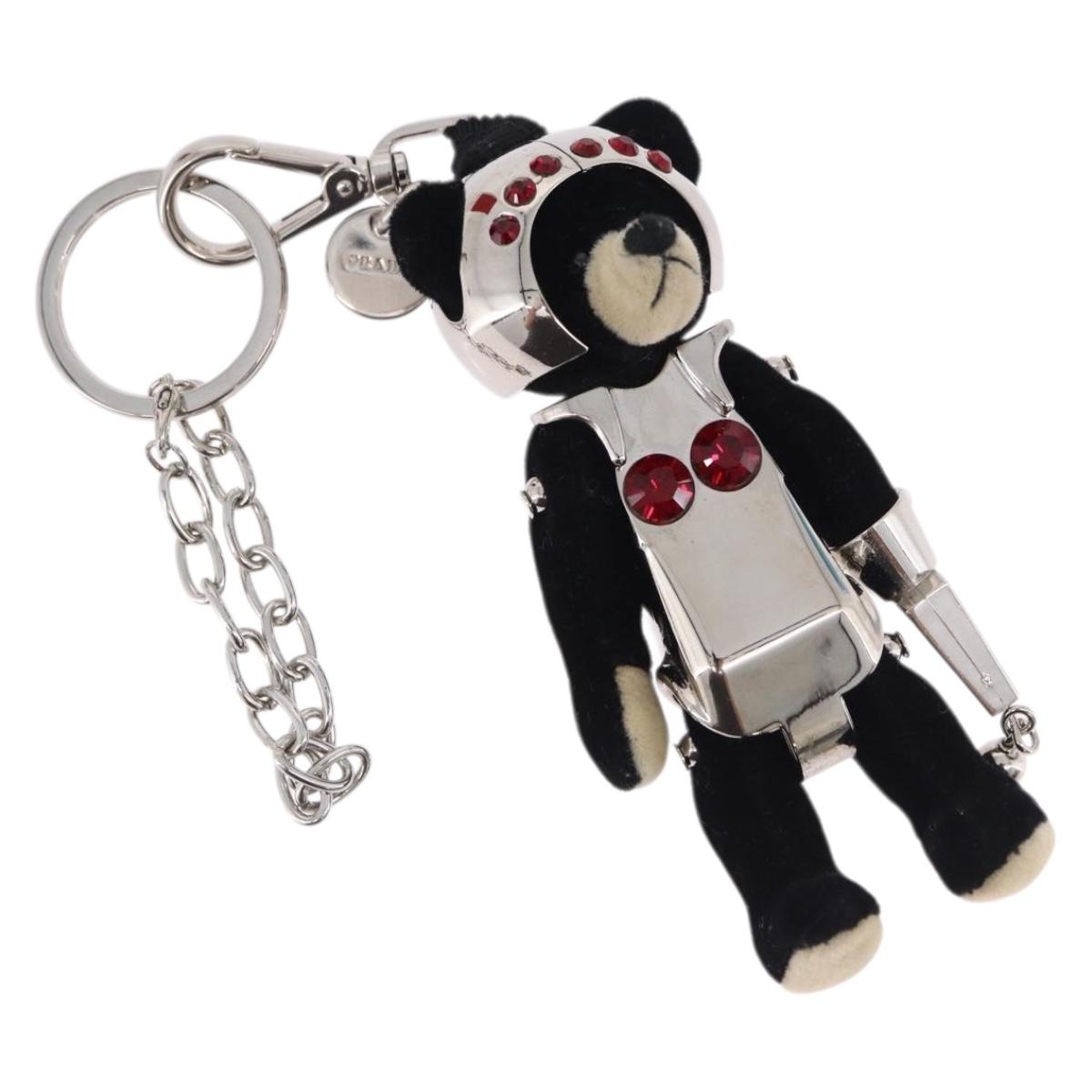 PRADA Bear Charm Metal Brown Gold Tone Auth 196729M