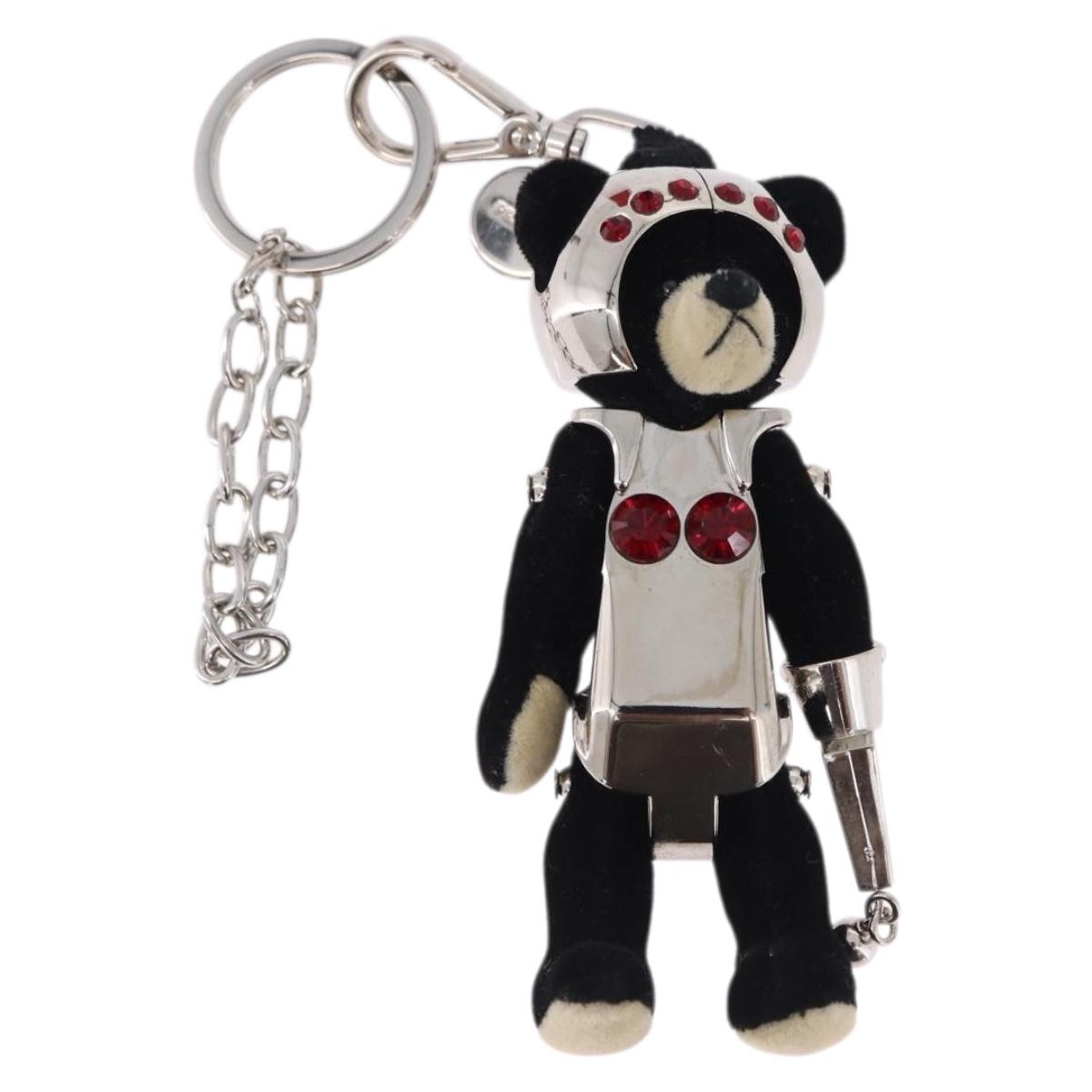 PRADA Bear Charm Metal Brown Gold Tone Auth 196729M