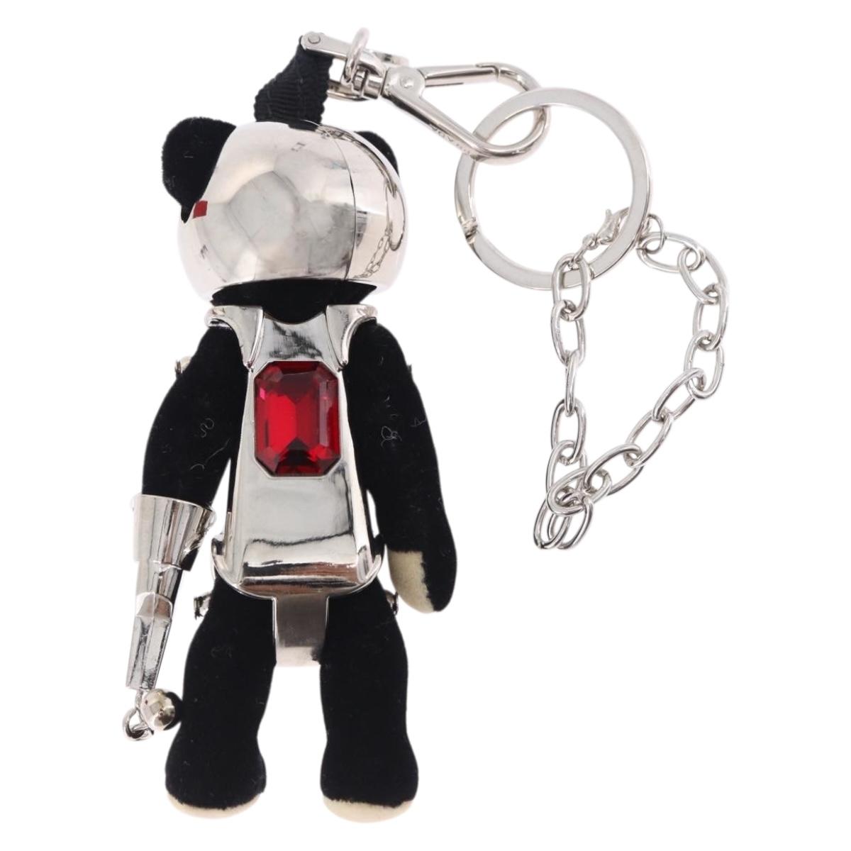 PRADA Bear Charm Metal Brown Gold Tone Auth 196729M