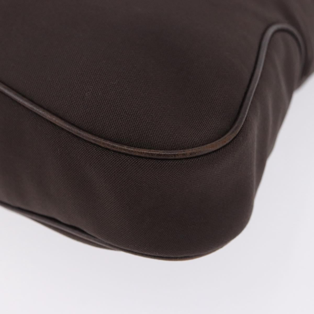 Salvatore Ferragamo Shoulder Bag Canvas Brown Silver Auth 196735A