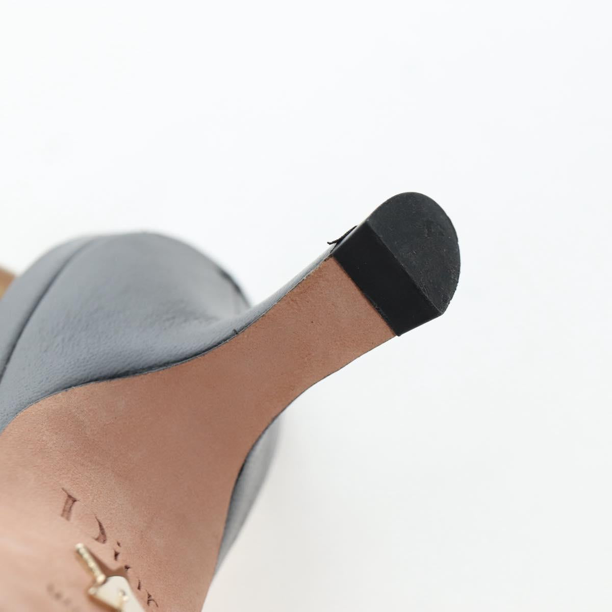 Christian Dior Slingback Pumps Leather Black Auth 196738M