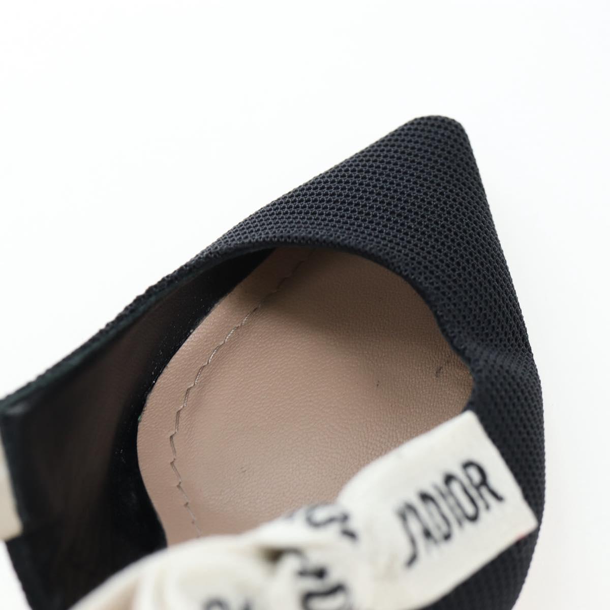 Christian Dior Slingback Pumps Leather Black Auth 196738M