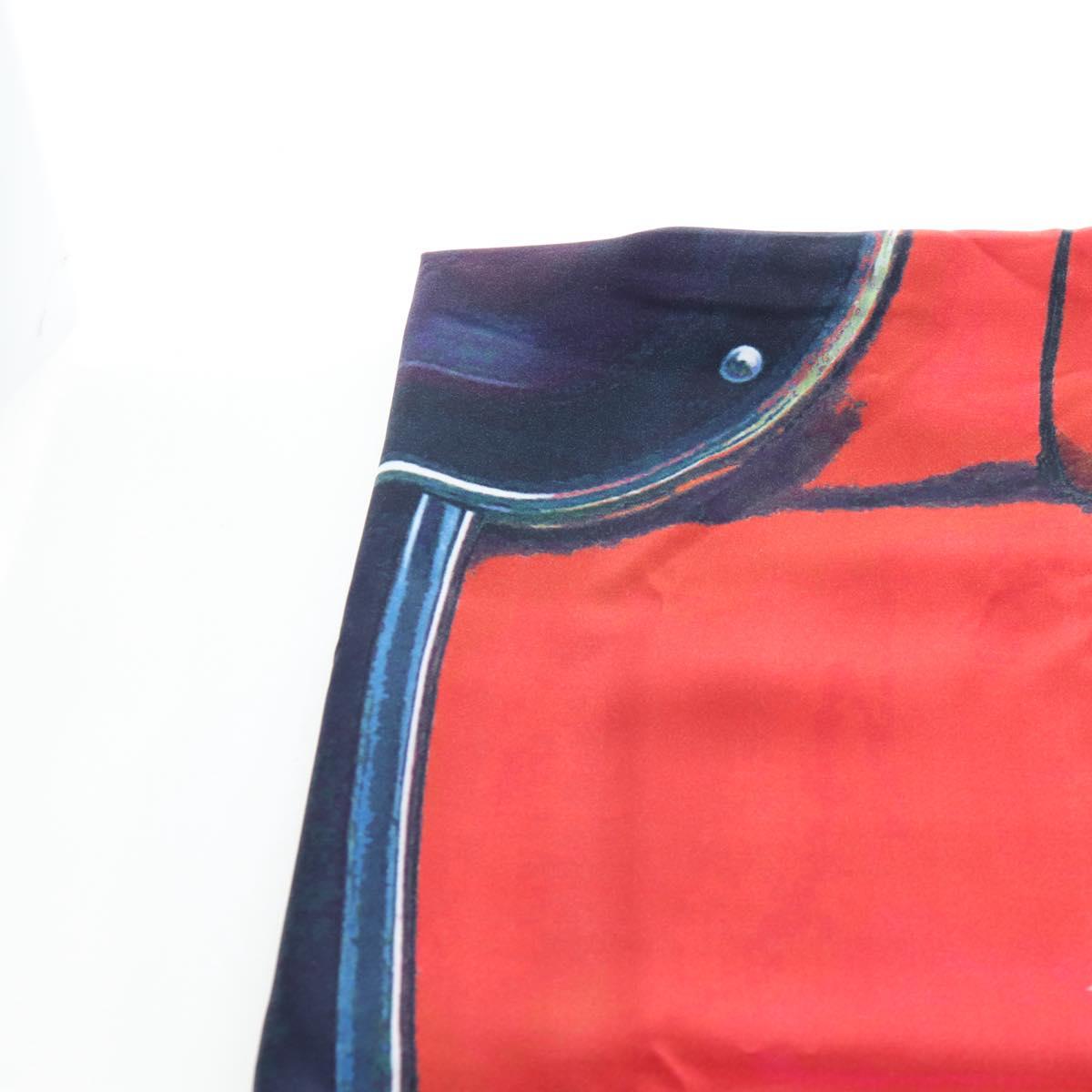 CHANEL COCO Mark Scarf Silk Purple CC Auth 196740V