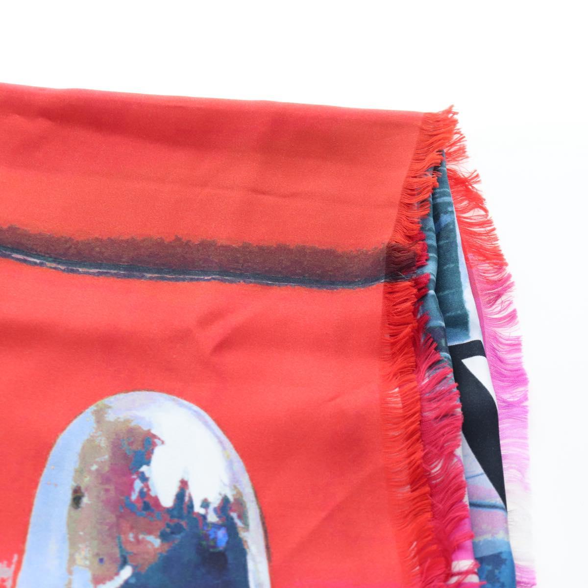CHANEL COCO Mark Scarf Silk Purple CC Auth 196740V
