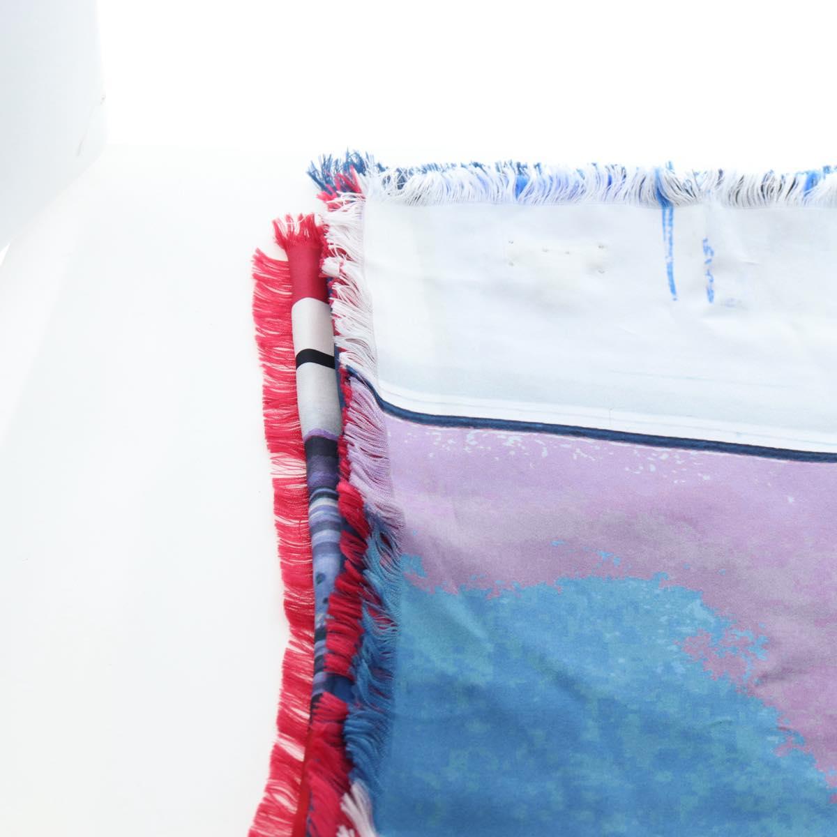 CHANEL COCO Mark Scarf Silk Purple CC Auth 196740V