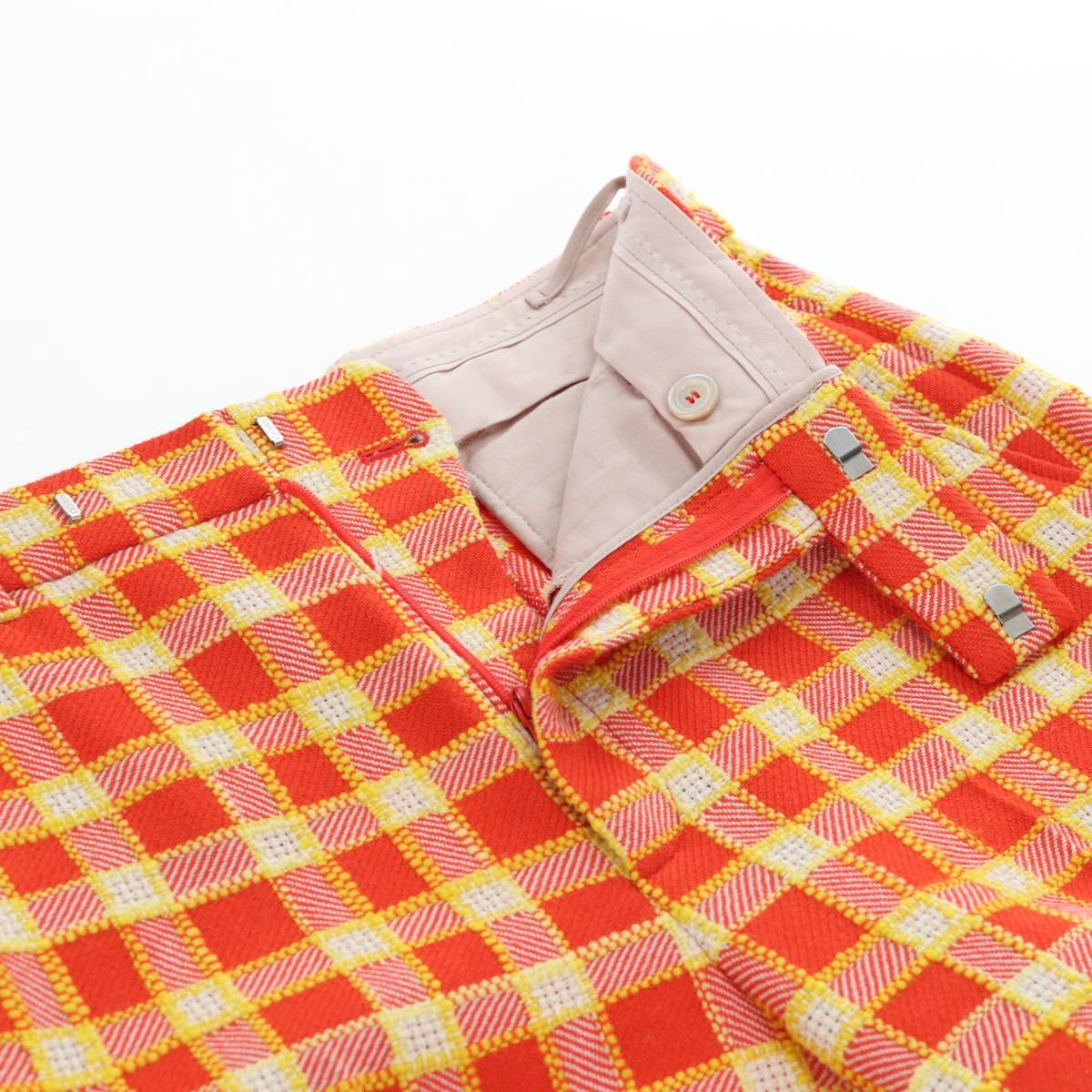 GUCCI Shorts Pants Wool 38 Orange Auth 196741M