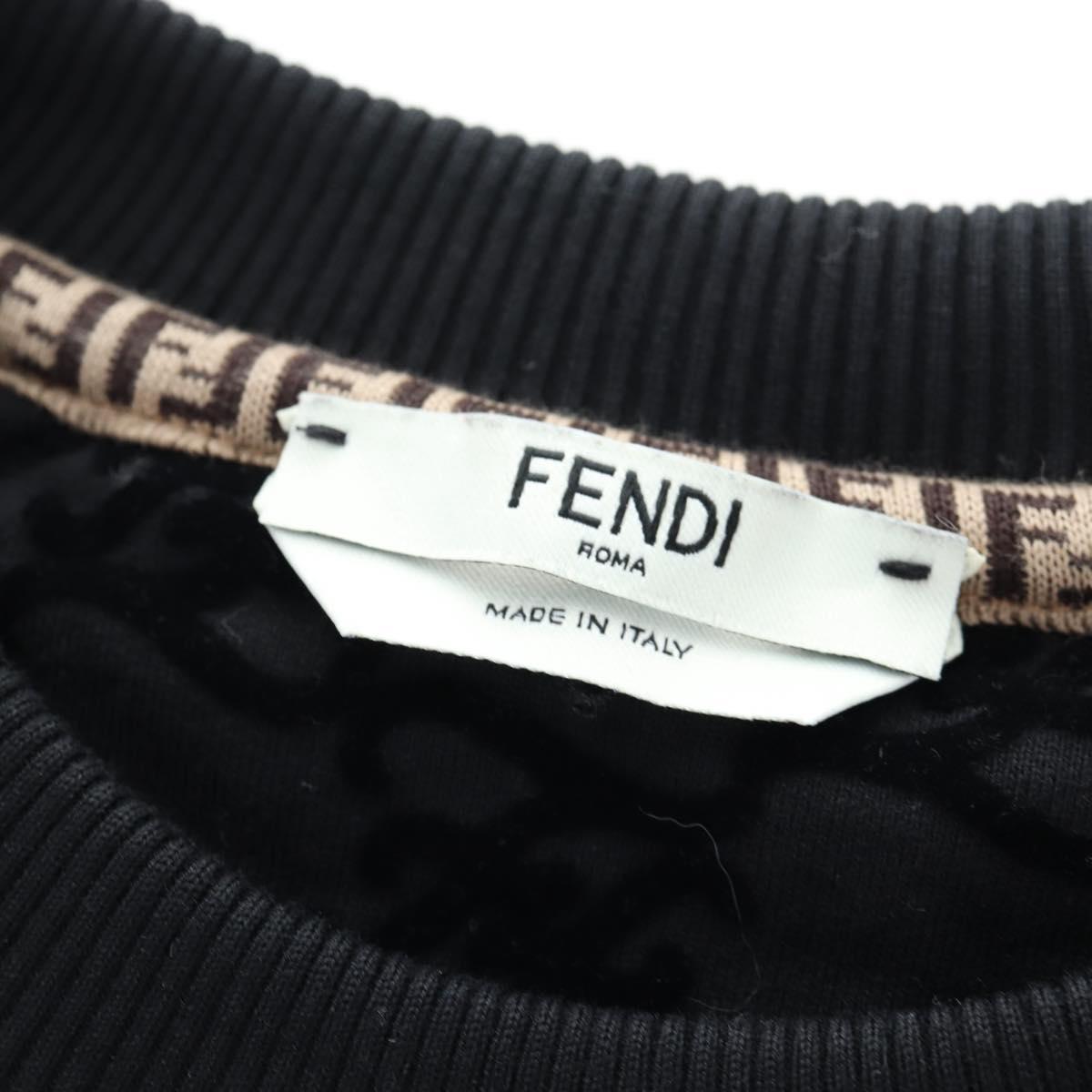 FENDI Trainer Cotton S Black FS7102 Auth 196743M