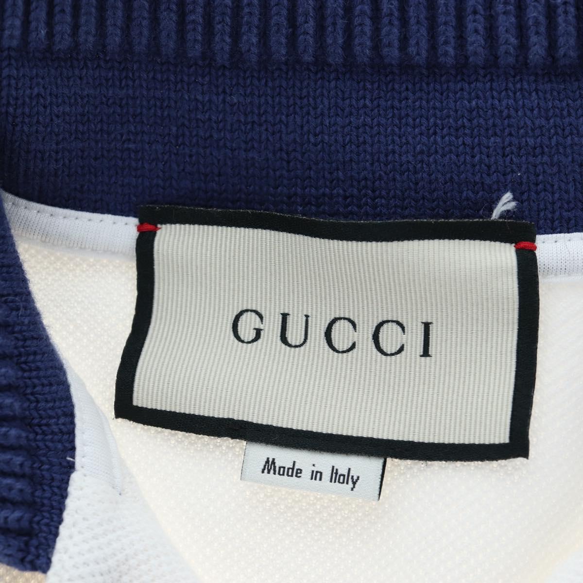 GUCCI Polo Shirt Short-Sleeved T-Shirt Cotton S White Auth 196745M