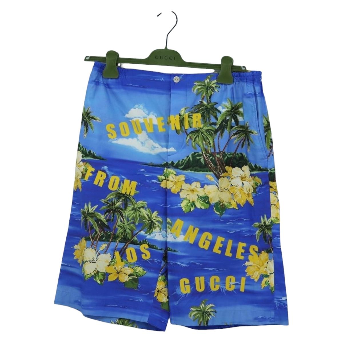 GUCCI Shorts Pants Cotton 48 Blue 672698 Auth 196747M
